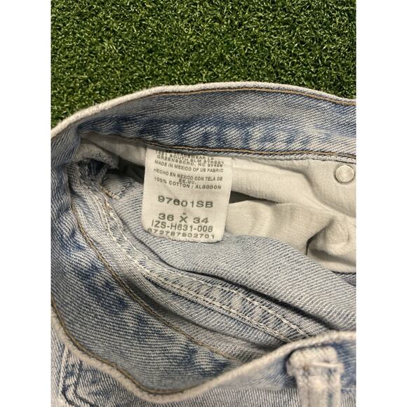 Wrangler Jeans 36x34 Regular STRAIGHT LEG Casual Denim Cotton JEAN Men BLUE - Picture 8 of 8